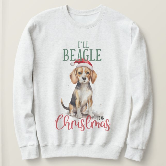 Vou Beagle para a camiseta de Natal (Frente do Design)