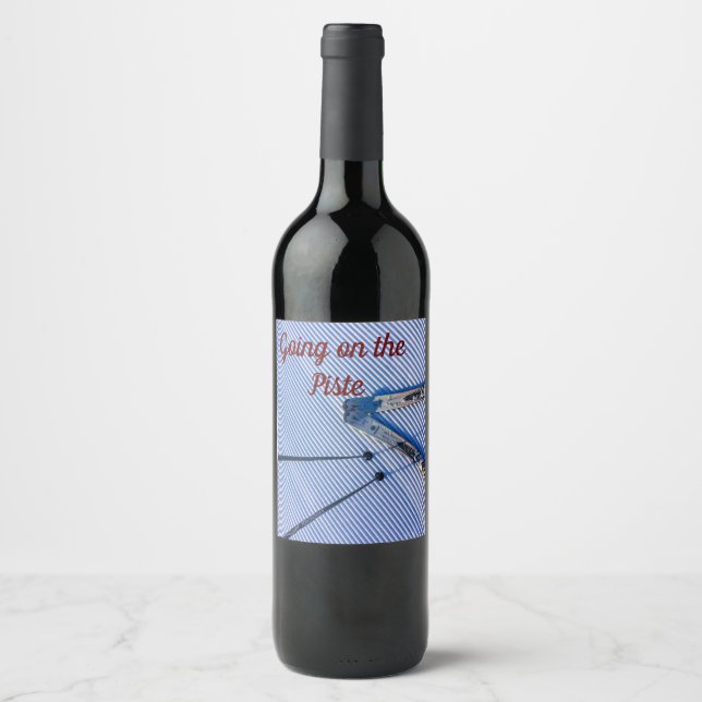 Vou na etiqueta da garrafa de vinho de ski Piste. (Frente)