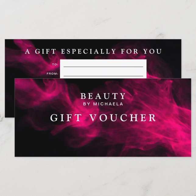 Voucher/Certificado de Presente Moderno de Fumaça  (Frente/Verso)