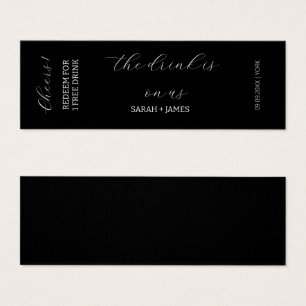 Voucher de Bilhete de Bebida Negra Elegante