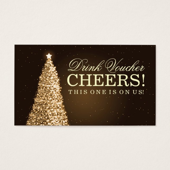 Voucher de Casamento de Natal Dourado (Frente)