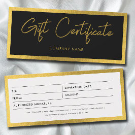 Voucher de Certificado de Oferta de Negócios Preto