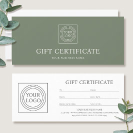 Voucher de Certificado de Presente Verde com Logot