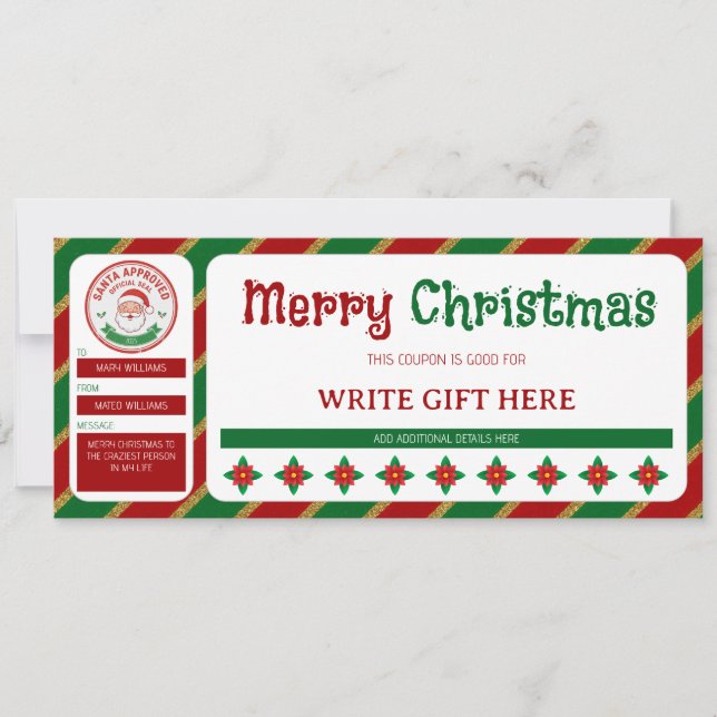 Voucher de Natal Aprovado pelo Papai Noel (Frente)