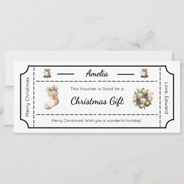 Voucher de Natal, Cartão de Felicitações (Frente)
