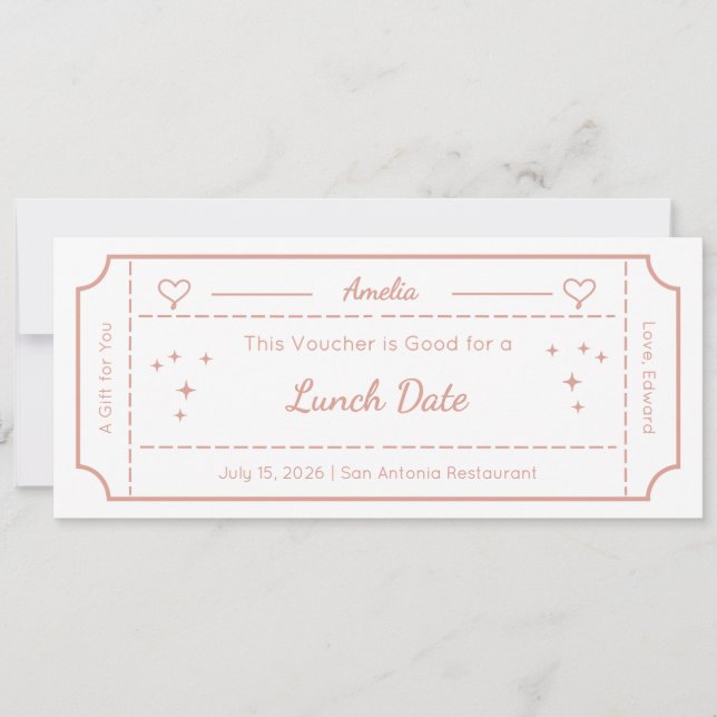 Voucher de Presente, Cartão de Presente Personaliz (Frente)