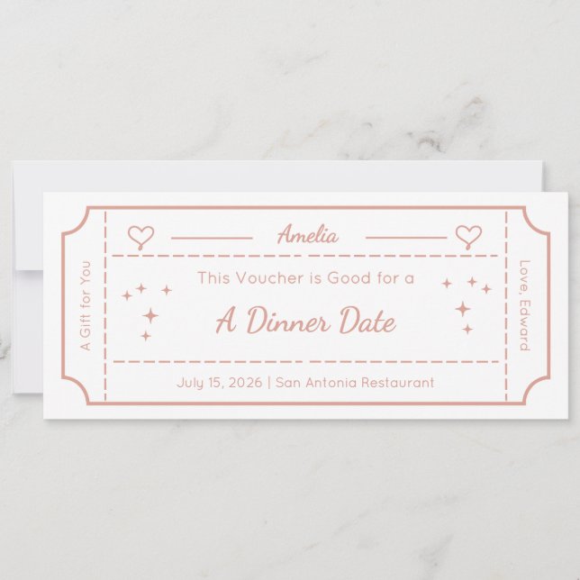 Voucher de Presente, Cartão de Presente Personaliz (Frente)