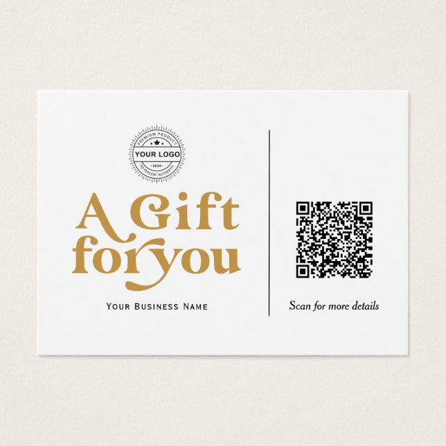 voucher de Presente de Código QR Dourado Amarelo d (Frente)