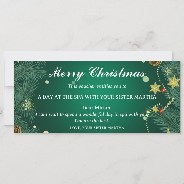 Voucher de Presente de Natal - Fuga para Spa (Frente)