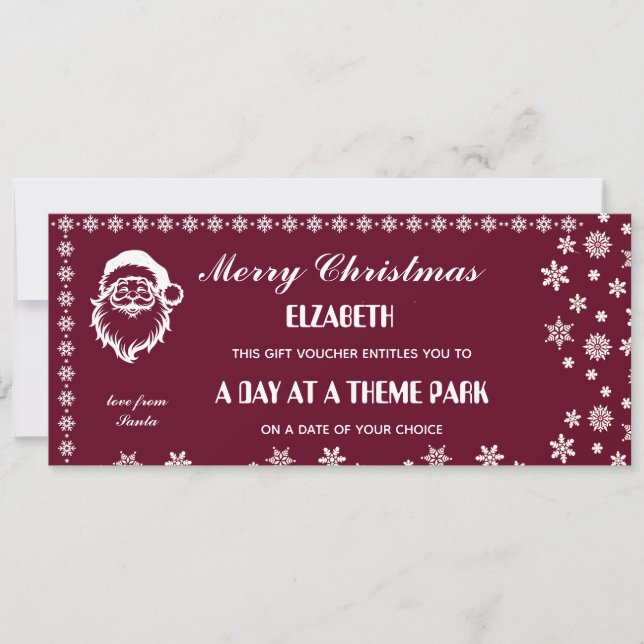 Voucher de Presente de Natal Verde Festivo (Frente)