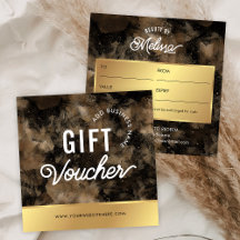 Voucher de presente de salão de água colorida com 