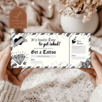 Voucher de presente de tatuagem monocromática
