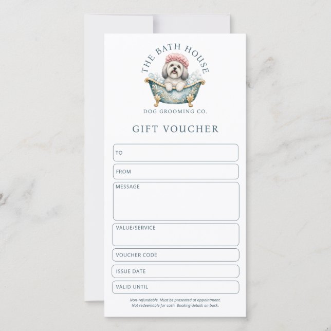 Voucher de Presente para Salão de Embelezamento de (Frente)