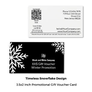 Voucher de presentes para promoção de inverno para