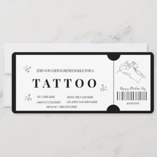 Voucher de Tatuagem Minimalista Ousada convite