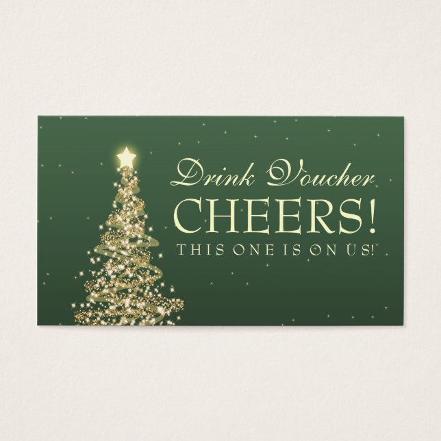 Voucher Green, Bebida de Casamento de Natal Dourad (Frente)