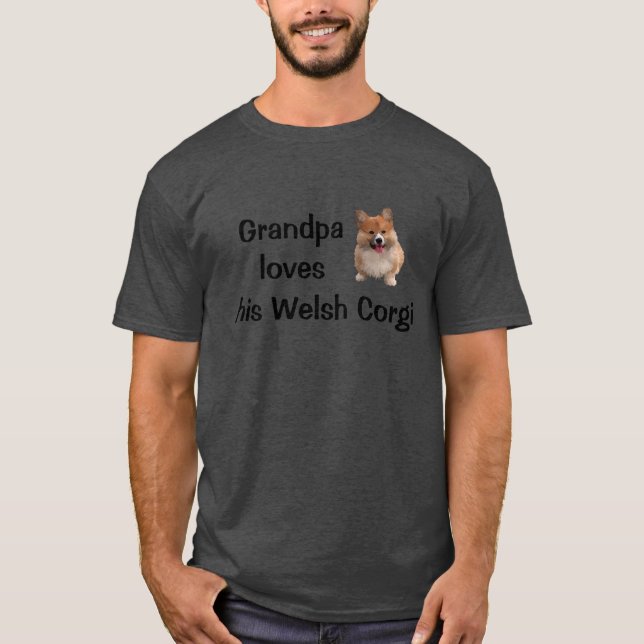 Vovô Ama Sua Camiseta De Corgi Galês (Frente)