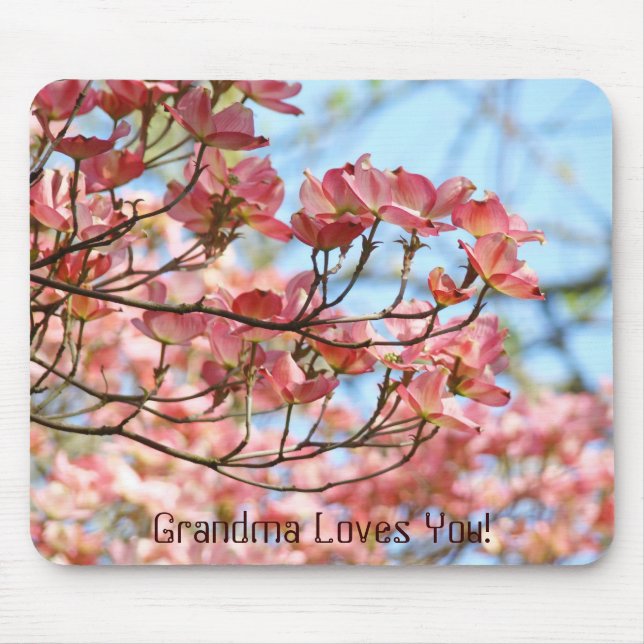 Vovó Ama Você! mousepad Flores Rosa Floral (Frente)