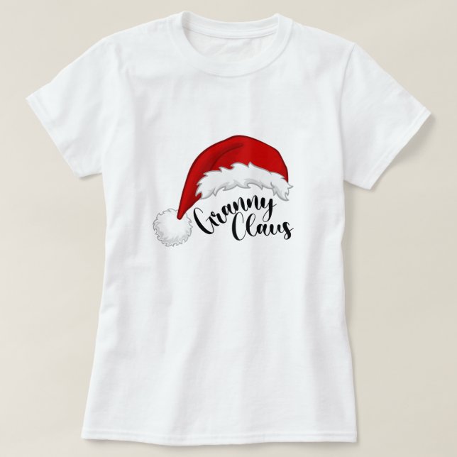 Vovó Claus Papais noeis de Natal T-Shirt (Frente do Design)