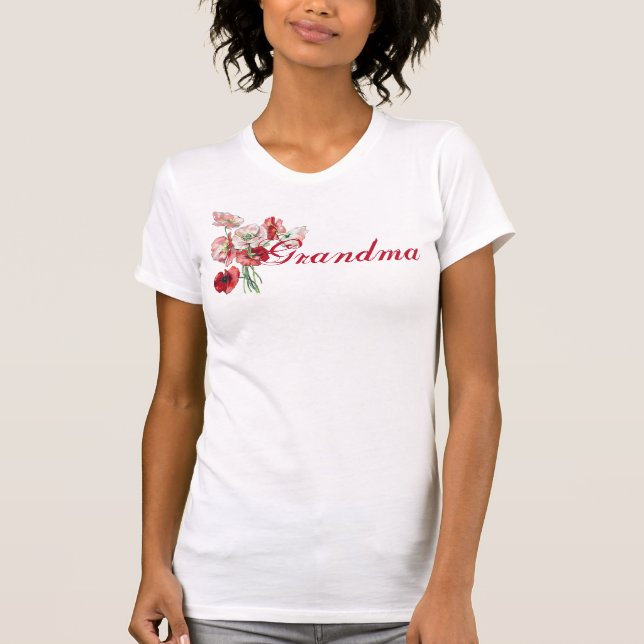 Vovó e Vintage Peonies T-Shirt (Frente)