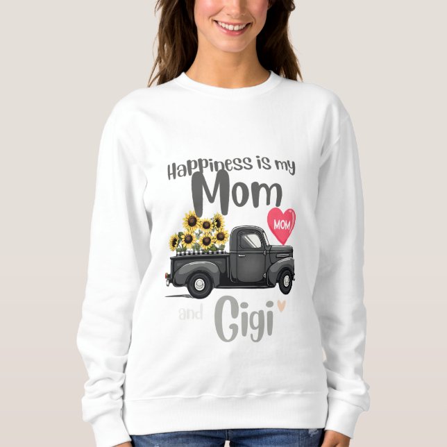 Vovó Felicidade É Minha Mãe E Gigi T-Shirt (Frente)