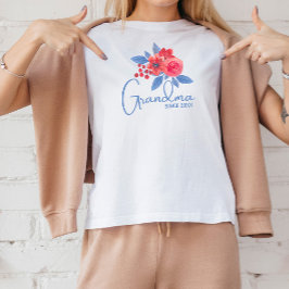 Vovó Graciosa T-Shirt com Flores