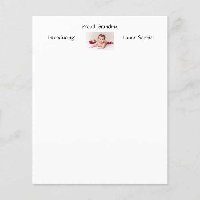 Vovó nova bebê nova e orgulhosa personalizada Foto (Frente)