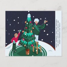 Vovó Vovô Decorando Árvore de Natal Personalizada