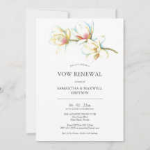 Vow Renewer Anniversário Convites Floral