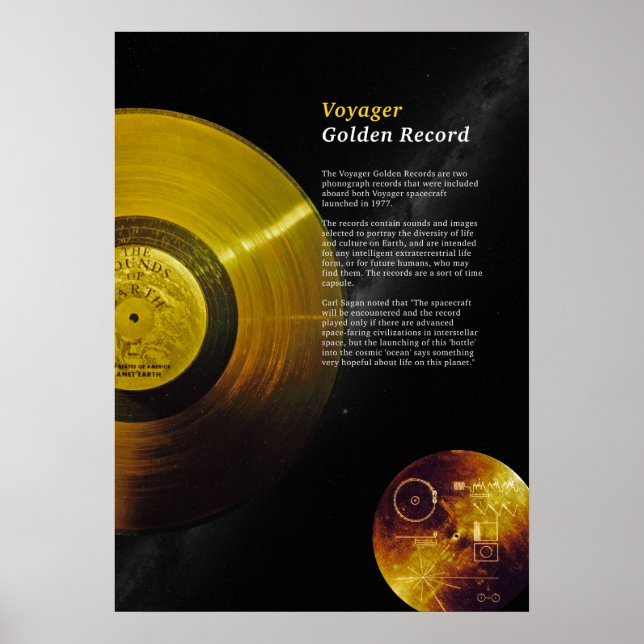 Voyager 1 - Registro de Ouro - Poster (Frente)