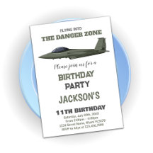 Voz Verde Escura Jato Convites de Aniversário