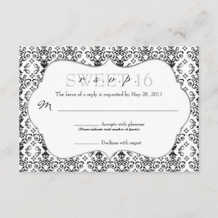 VP de RSVP de Damáscaras Chic [Preto e Branco]