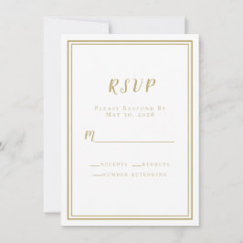 VP de RSVP Simples Moderno e Branco Dourado