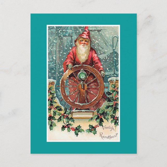 Vroolijk Kerstfeest Vintage Cartão de Natal Holand (Frente)