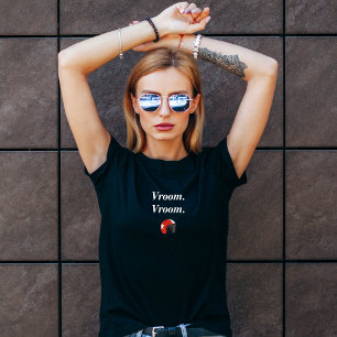 Vroom. Camiseta de motocicleta Vroom para mulheres