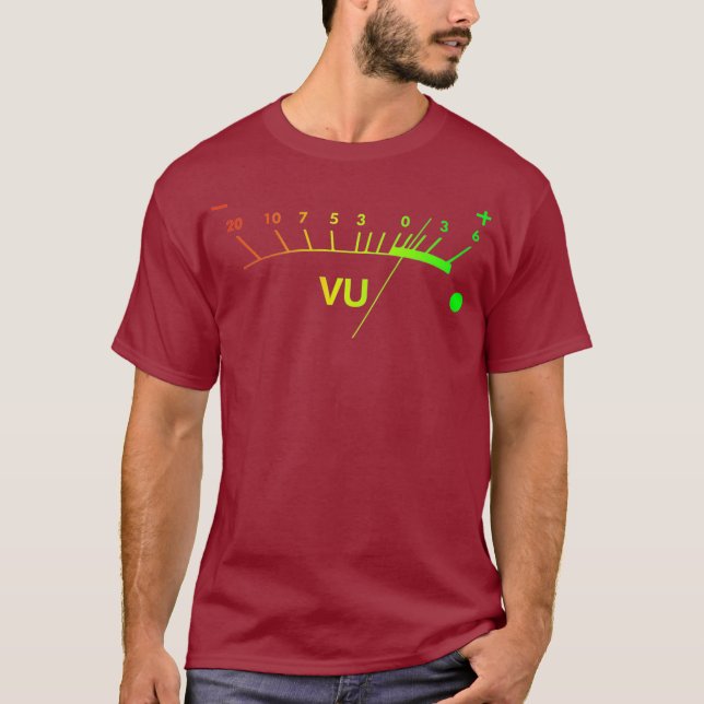 VU Meter dB DJ T-Shirt (Frente)