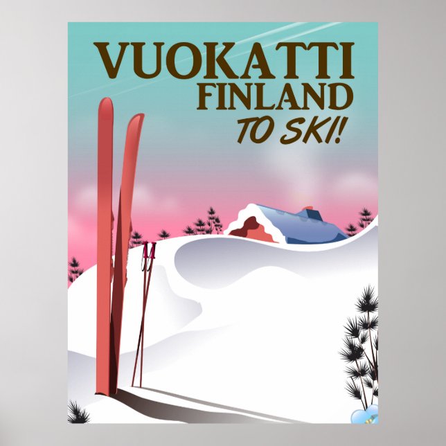 Vuokatti Finlândia ski poster (Frente)