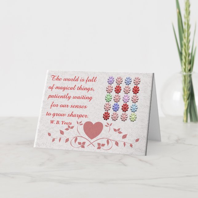 W. B. Yeats - Cartão de saudação (Frente)