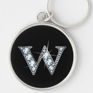 "W" Diamond Bling Chaveiro