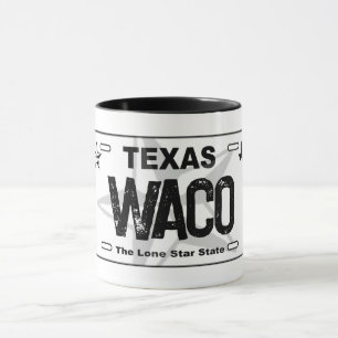 Waco Texas - caneca preta de placa