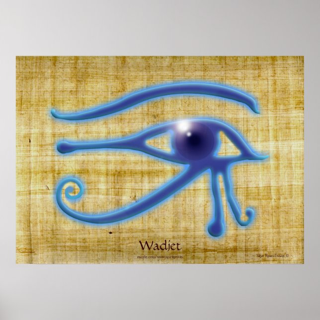 WADJET EYE Papyrus-efeito Egípcio Art Impressão (Frente)