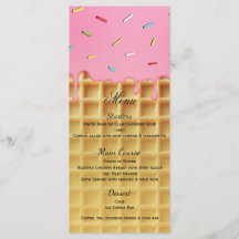 Waffle de Cone de Sorvete de Morango Menu de Anive