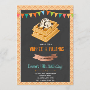 Waffle rise e convite de aniversário