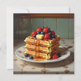 Waffles com Morangos e Airelas Blueberry