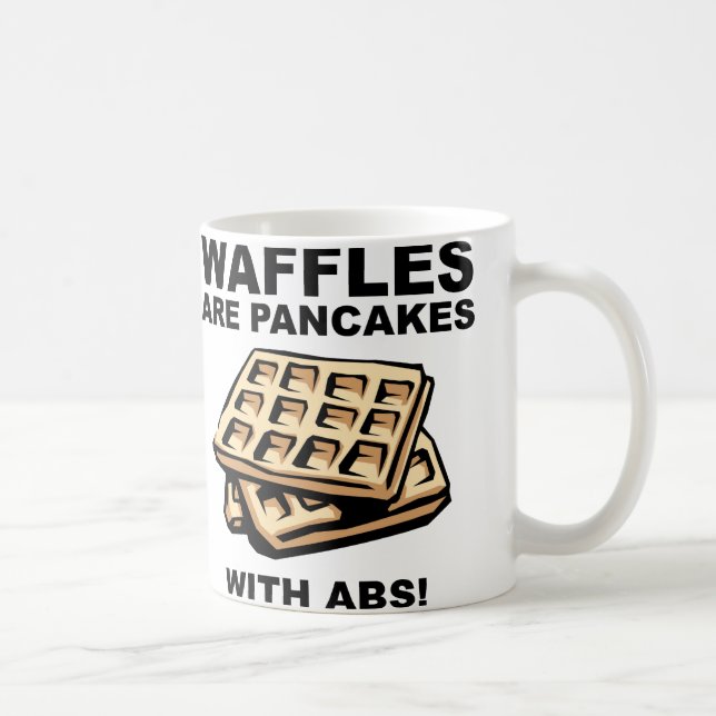 Waffles Pancakes Com Abs Engraçada Mug ou Caneca d (Direita)