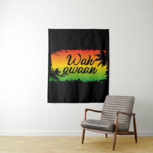 Wah Gwaan Jamaican Rastafarian Caribe Tapeçaria