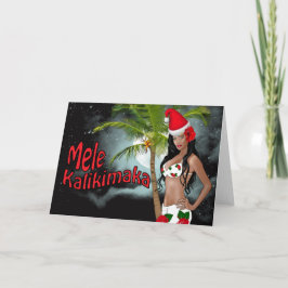 Wahine Pinup Mele Kalikimaka Cartões de Natal 06