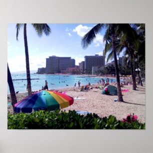Waikiki Beach Poster Impressão