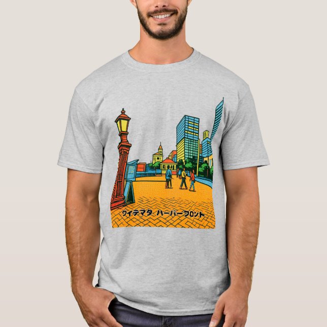Waitematā Harbourfront Pop Art Auckland T-Shirt (Frente)