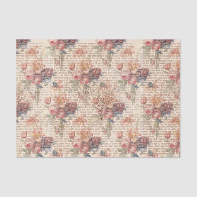 Walden Vintage Garden Flowers Papel Tecido (Frente )
